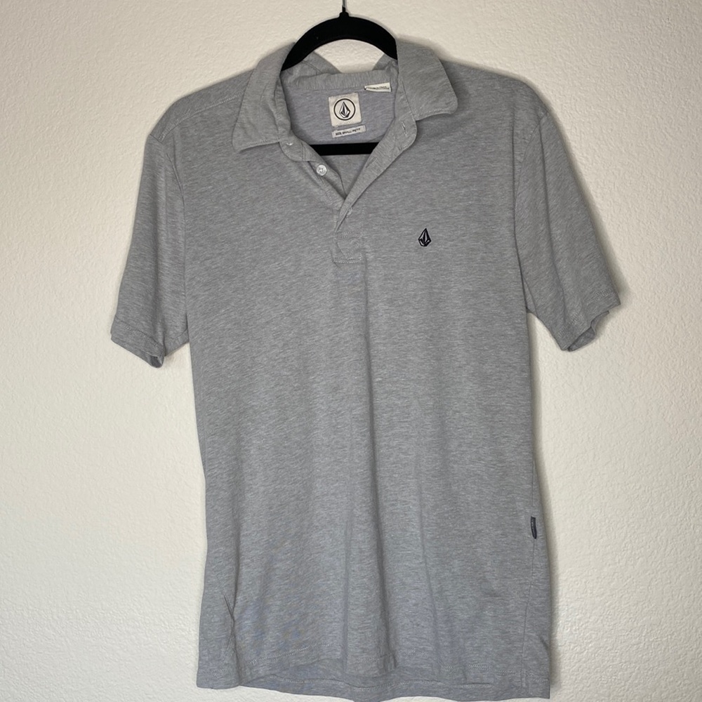 Volcom polo shirt grey Sz small